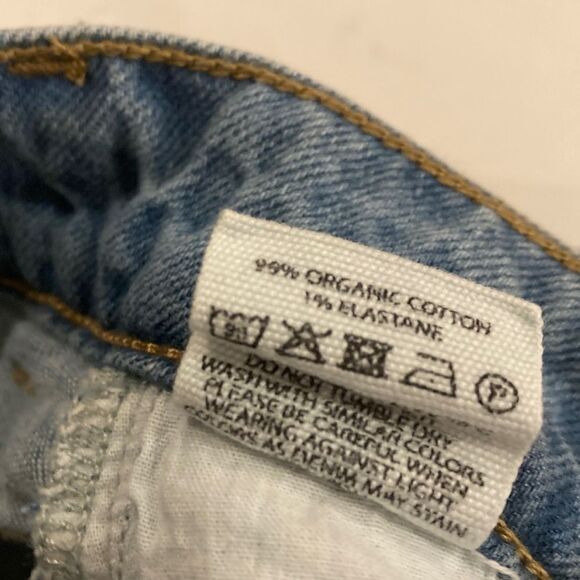 DJERF Straight Jeans Mid-Wash Blue High Rise Relaxed Fit Stretch Denim Size 30 - Picture 8 of 13